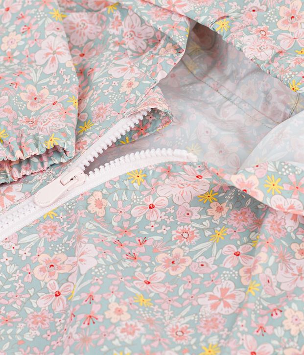 Giacca a vento a fiori bambina blu/multicolore