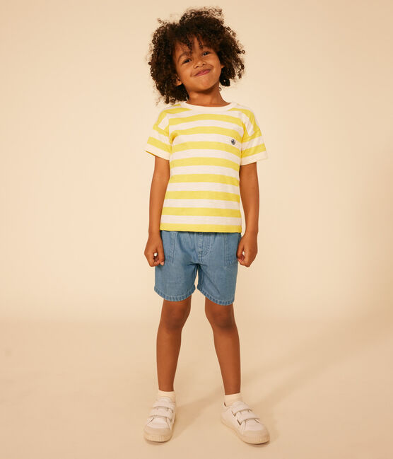 T-shirt rigata in jersey fiammato bambino giallo NECTAR/ AVALANCHE