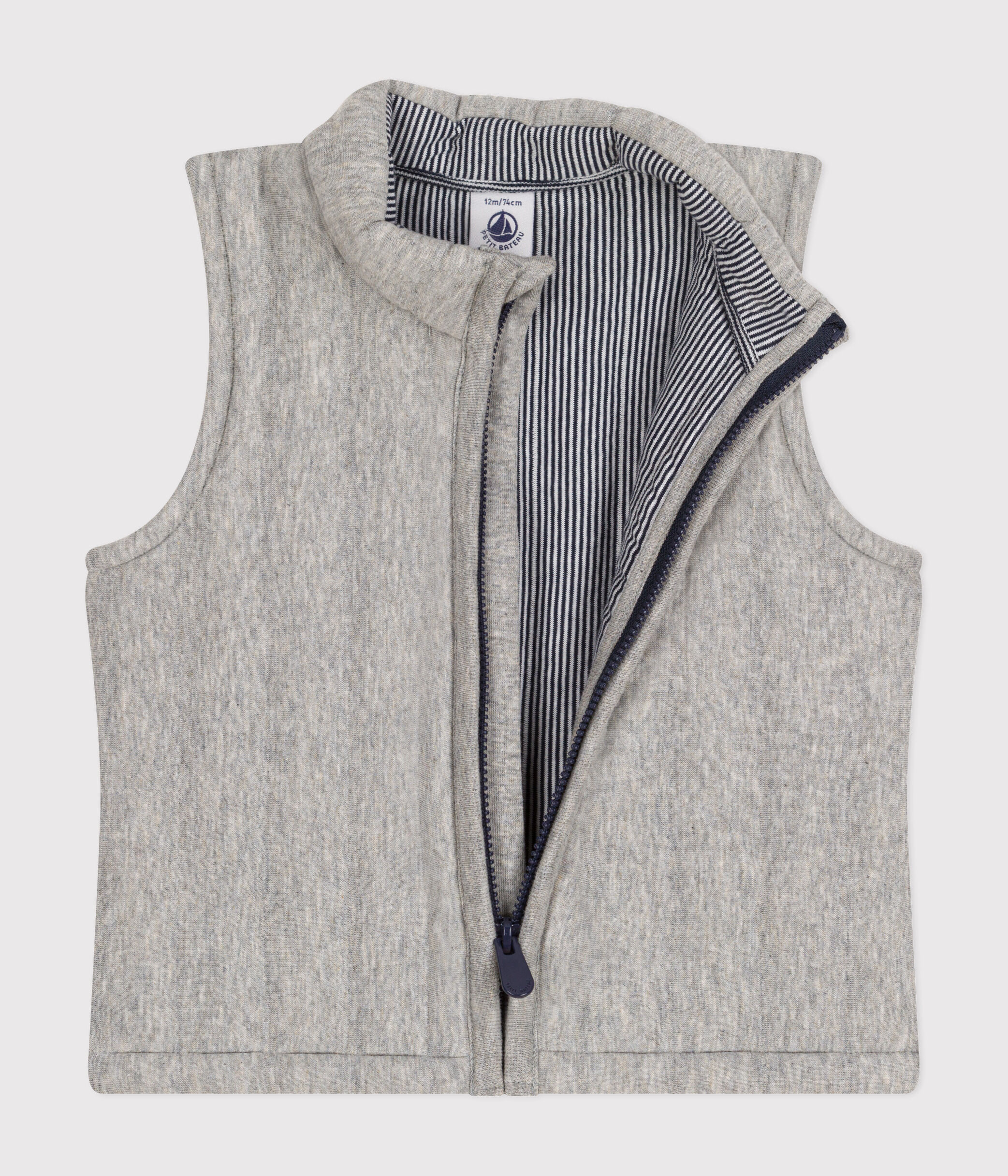 Gilet senza maniche in tubique neonato grigio