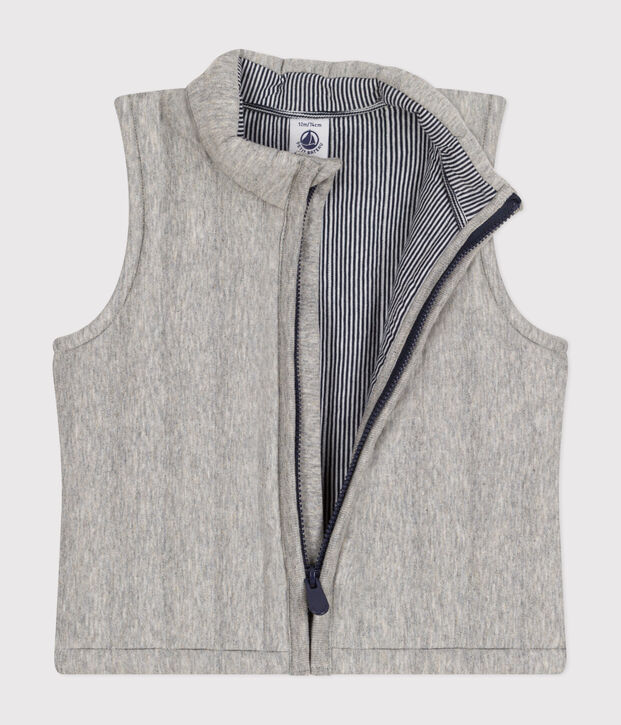 Gilet senza maniche in tubique neonato grigio