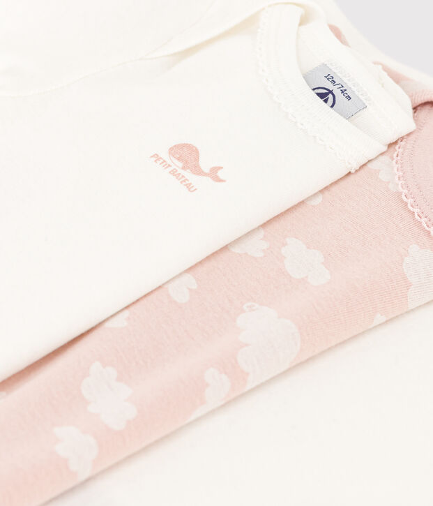Confezione da 3 body beb&egrave; a maniche lunghe in cotone con motivo nuvole multicolore