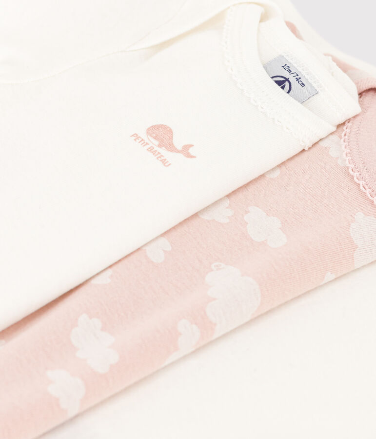 Confezione da 3 body beb&egrave; a maniche lunghe in cotone con motivo nuvole multicolore