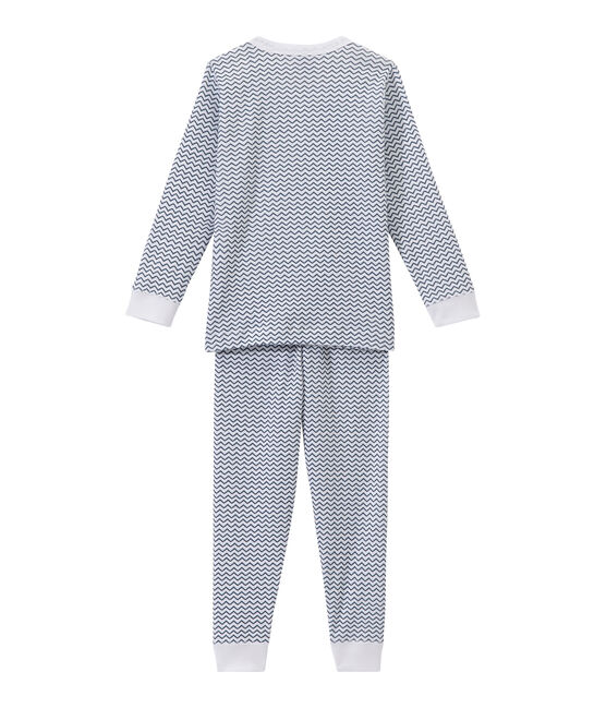 Pigiama bambino con stampa grafica bianco ECUME/blu ASTRO