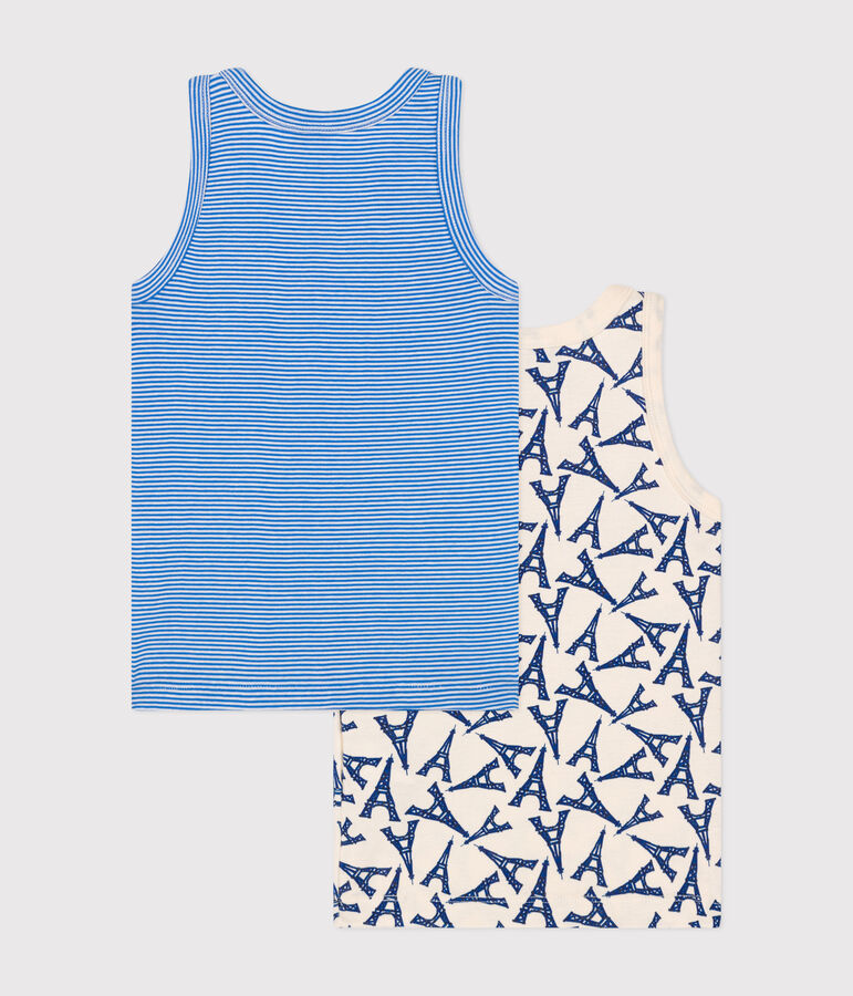 Set di 2 canottiere Parigi in cotone bambino multicolore