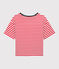 T-shirt TAGLIO BOXY in cotone donna rosso PEPS/bianco MARSHMALLOW