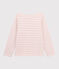 Marinière in jersey bambina rosa MINOIS/ ARGENT