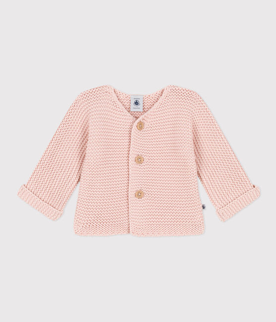 Cardigan in tricot a punto legaccio per bebè rosa SALINE