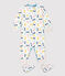 Competo pigiama notte gatti beb&egrave; in cotone e Lyocell bianco/multicolore