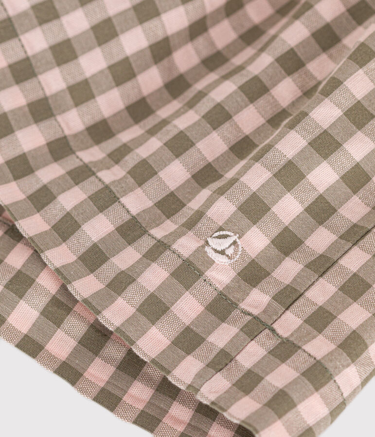 Abito a manica corta in seersucker beb&egrave; verde/rosa