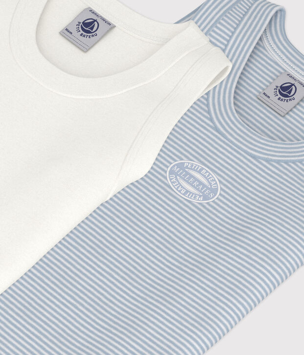 Set di 2 canottiere in cotone bambino multicolore