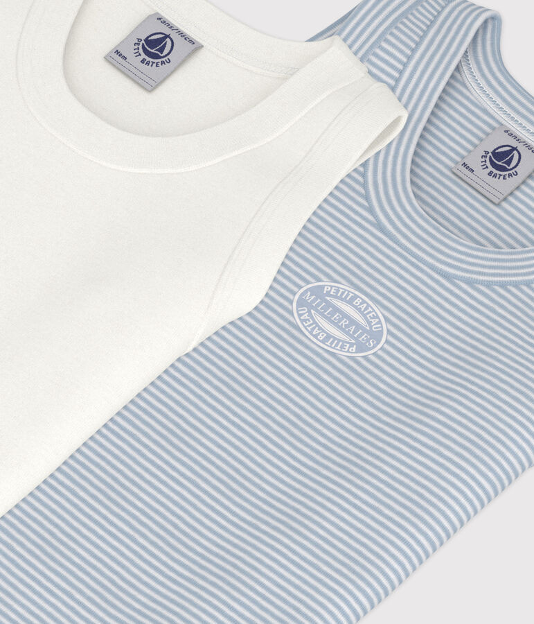 Set di 2 canottiere in cotone bambino multicolore