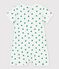 Tutina corta stampa vegetale in lino e cotone bianco MARSHMALLOW/verde GAZON