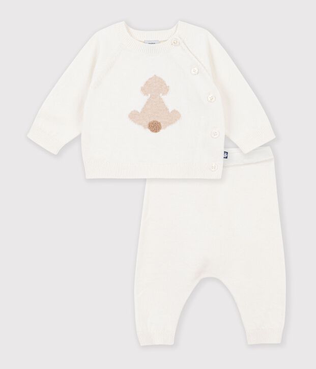 Completo neonato in maglia lavorata fantasia MILK