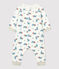 Tutina lunga fantasia orso bebè femmina in cotone biologico bianco MARSHMALLOW/bianco MULTICO