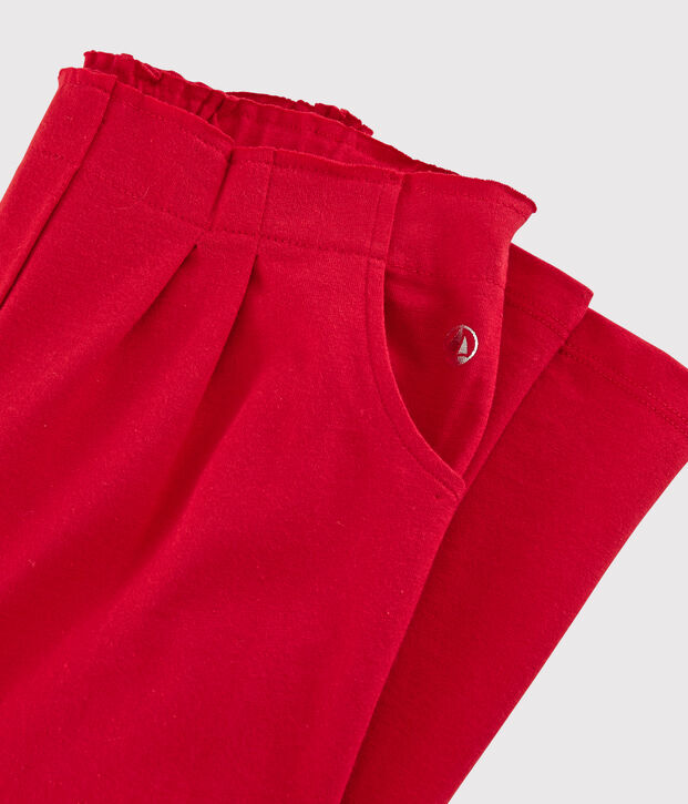 Pantalone in jersey bambina rosso