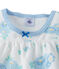 Camicia da notte in velluto stampato, con leggings abbinati bianco LAIT/blu BLEU/ MULTICO