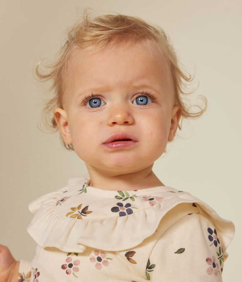 Blusa in tubique neonato bianco AVALANCHE/ MULTICO