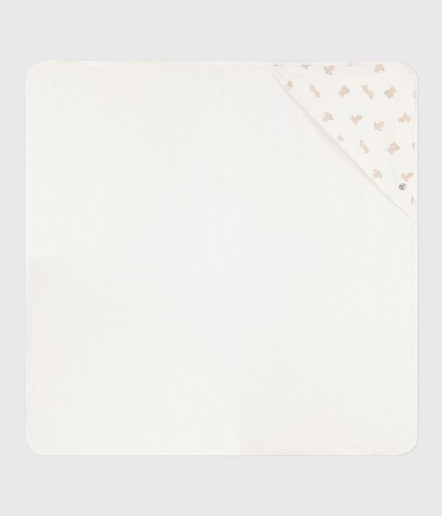 Asciugamano quadrato da bagno in cotone neonato bianco/BRUN