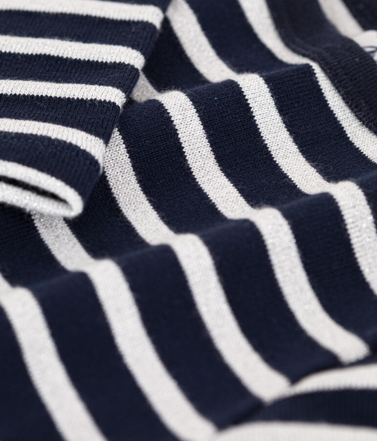 Marini&egrave;re iconica bambina in cotone blu/grigio