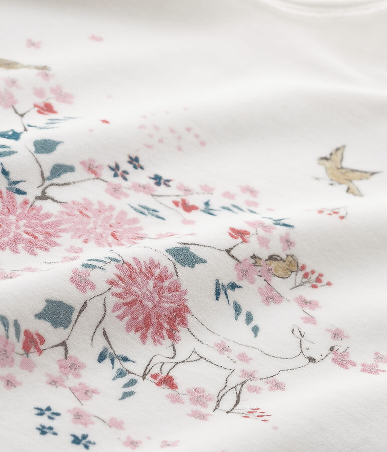 Pigiama per bambina con motivo in ciniglia bianco/giallo