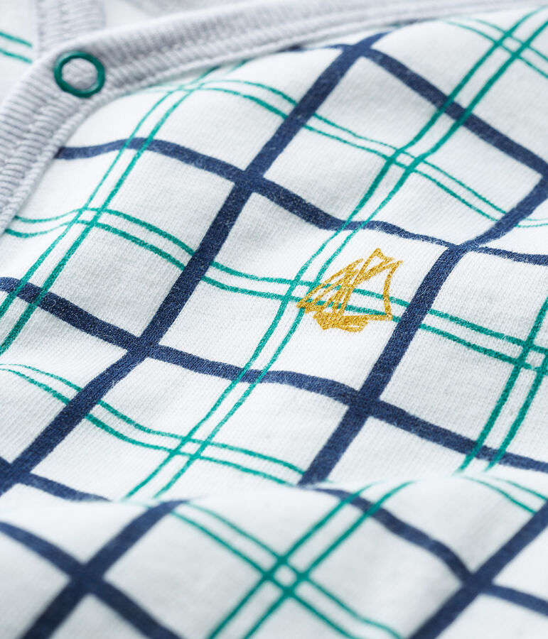 Tutina pigiama senza piedi in tubique da neonato bianco MARSHMALLOW/bianco MULTICO