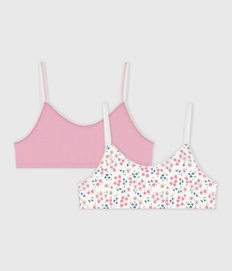 Set di brassi&egrave;re bambina in cotone con stampa a fiori