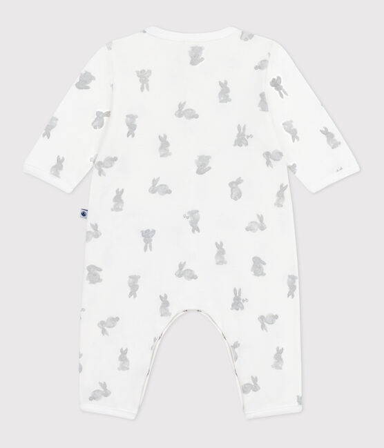 Pigiama senza piedini in cotone con coniglio stampato neonato bianco MARSHMALLOW/grigio GRIS
