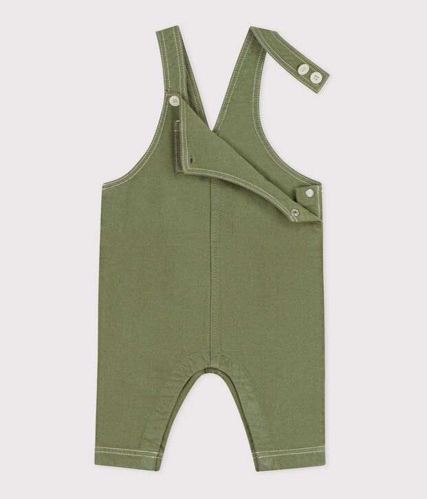 Salopette lunga in denim colorato neonato OLIVINE