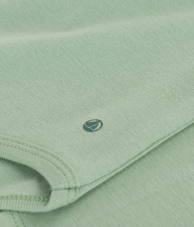 Body a dolcevita in cotone tinta unita neonato verde
