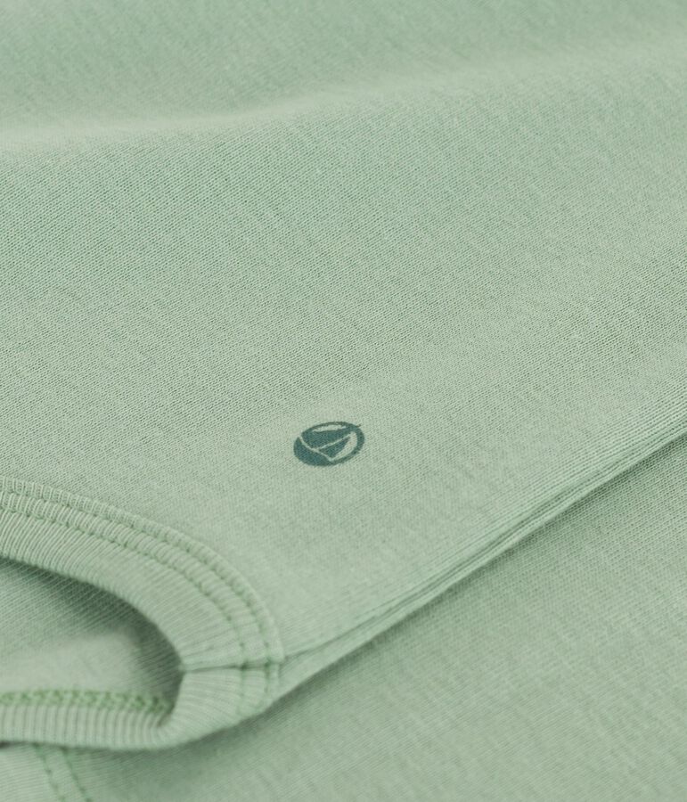 Body a dolcevita in cotone tinta unita neonato verde