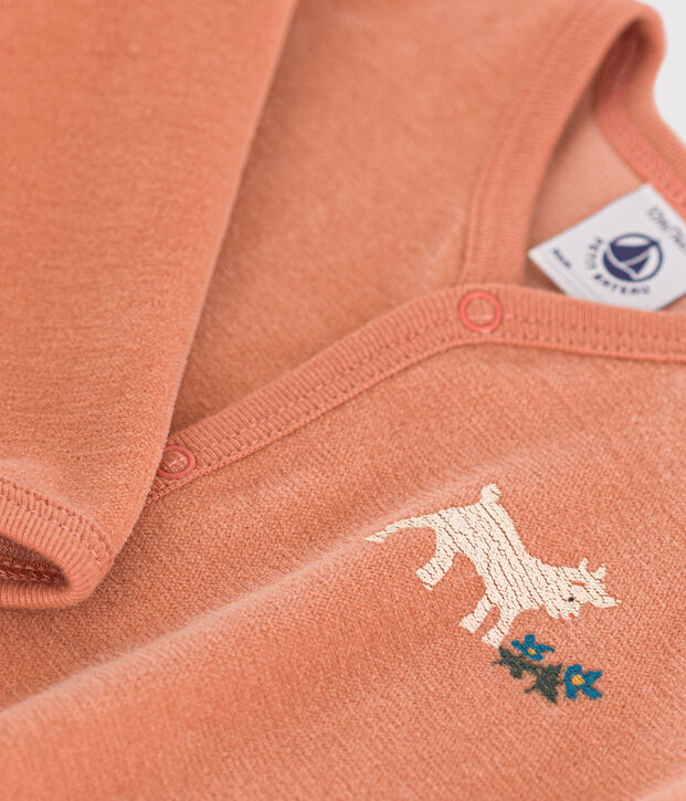 Pigiama beb&egrave; in ciniglia rosa