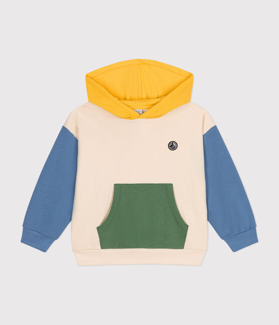 Maglia in tessuto felpato con cappuccio bambino bianco AVALANCHE/ MULTICO