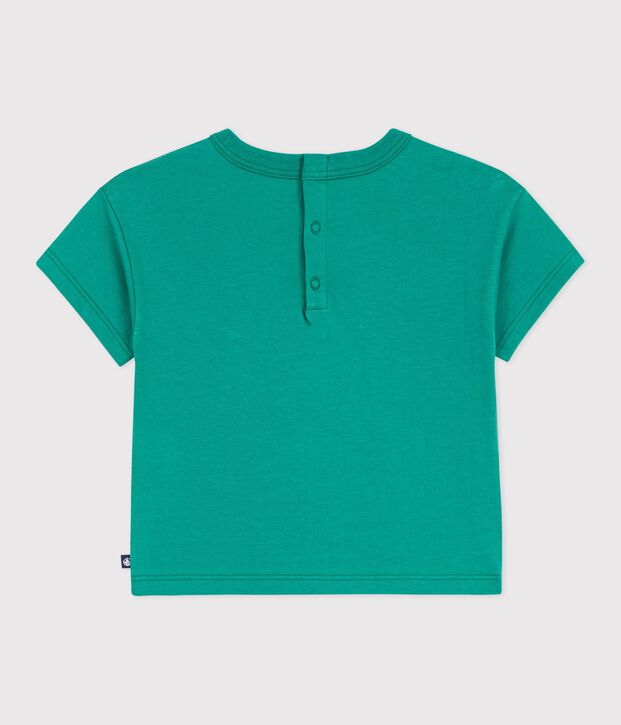 T-shirt a maniche corte in cotone con motivo gabbiano neonato verde