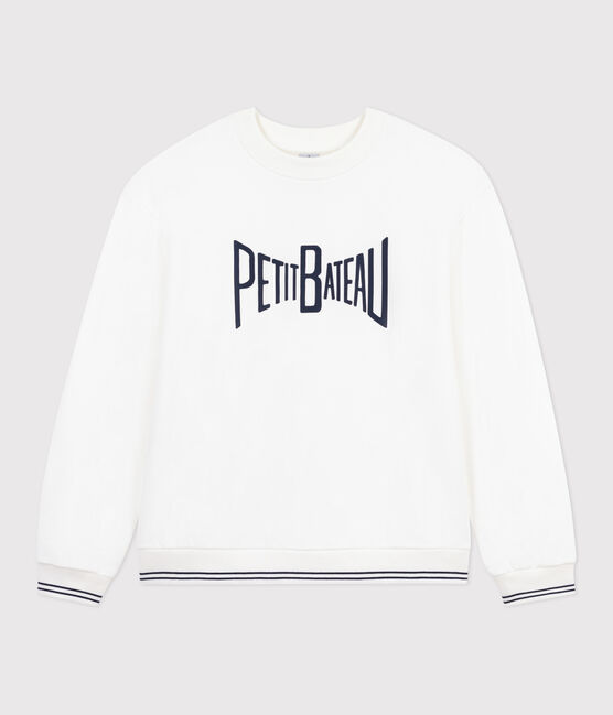 Felpa in cotone stampato donna bianco MARSHMALLOW