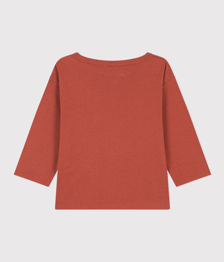 T-shirt a manica lunga in cotone per beb&egrave; marrone