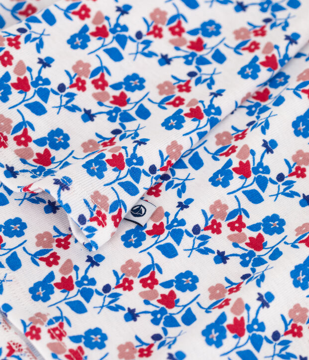 Camicia da notte in misto cotone e lyocell a fiori bambina bianco/multicolore