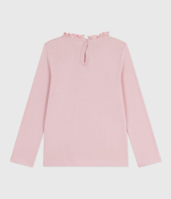 T-shirt a maniche lunghe in cotone tinta unita bambina rosa JOLI