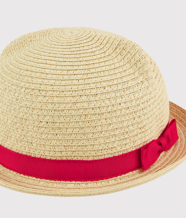 Cappello di paglia bambina rosa