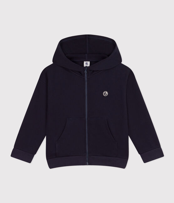 Felpa con zip e cappuccio bambino blu SMOKING