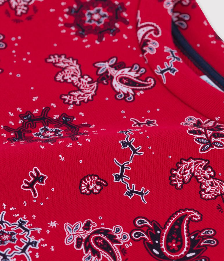 Felpa bambina in molleton rosso TERKUIT/bianco MULTICO