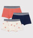 Confezione da 3 boxer bambino granchi in cotone