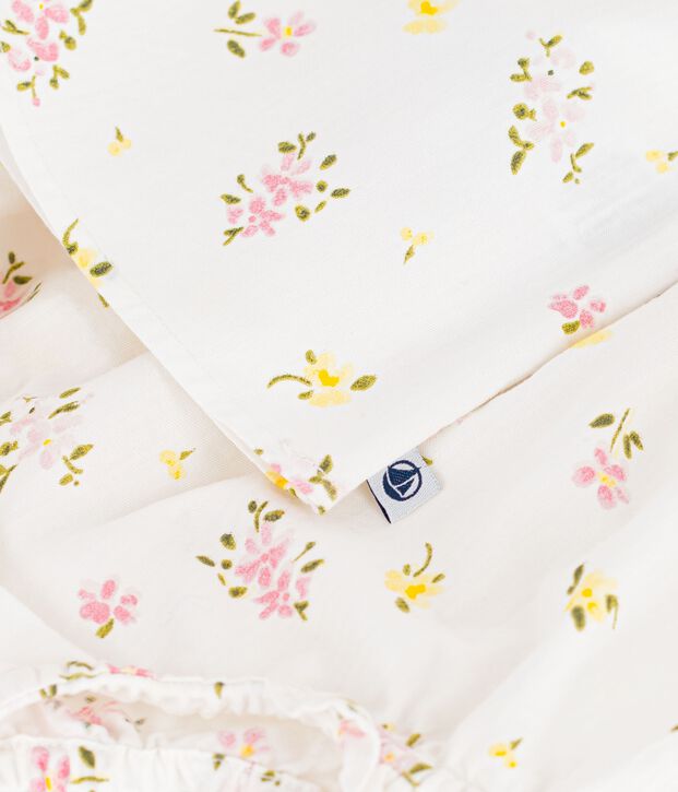 Set 2 pezzi in cotone composto da camicetta e bloomer con stampa a fiori neonata bianco/multicolore