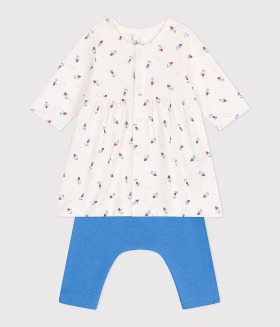 Abito e leggings in cotone neonato bianco MARSHMALLOW/bianco MULTICO