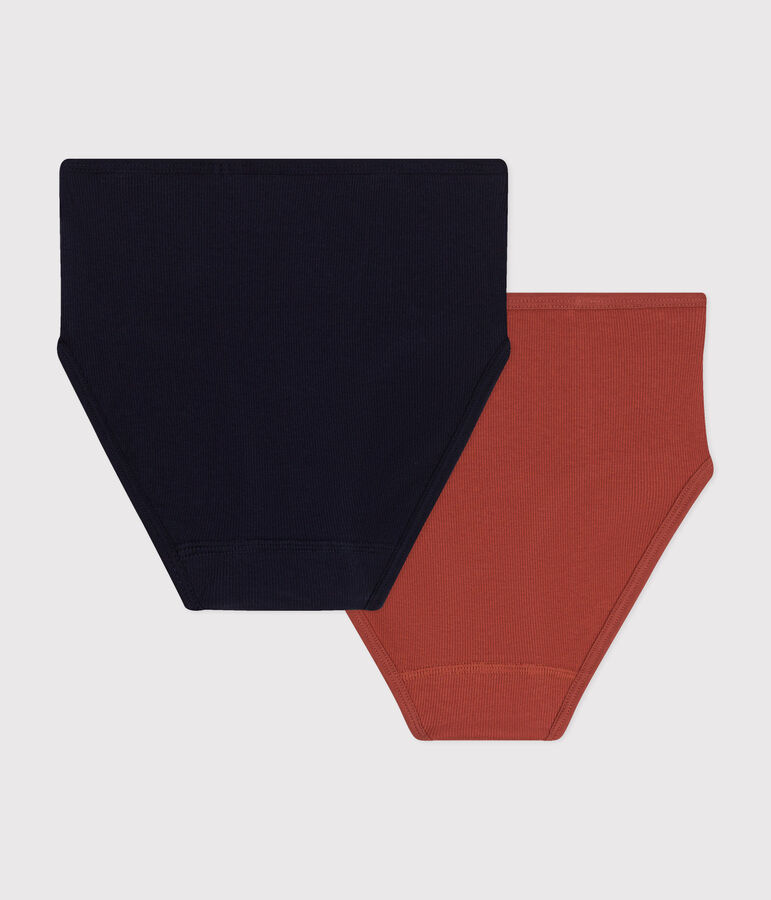 Confezione da 2 slip donna in cotone elastan tinta unita multicolore