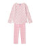 Pigiama per bambina in tubique reversibile rosa VIENNE/rosa ROSE/ MULTICO