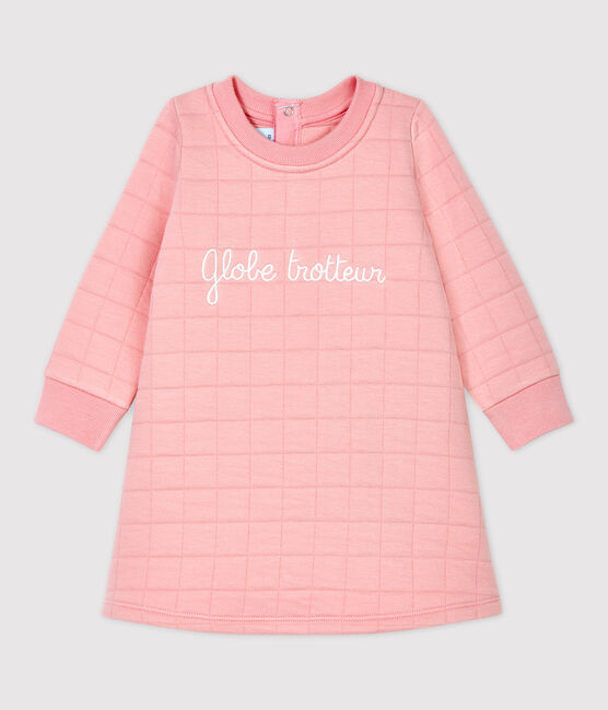 Abito trapuntato biologico bebè. rosa CHARME