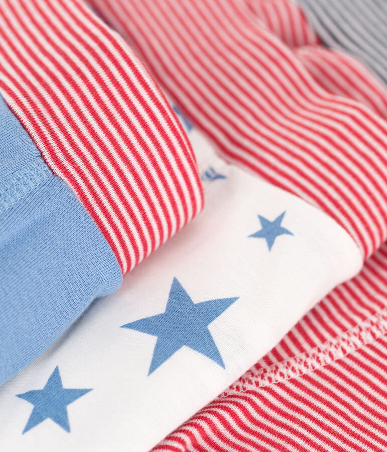 Set di 3 boxer in cotone con stelle stampate e vita rivestita bambino multicolore