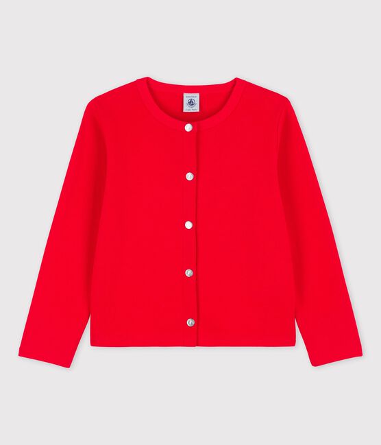 Cardigan in cotone bambina rosso PEPS