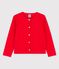 Cardigan in cotone bambina rosso PEPS