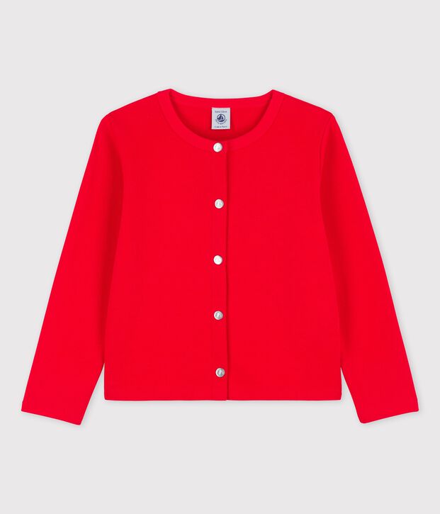 Cardigan in cotone bambina rosso